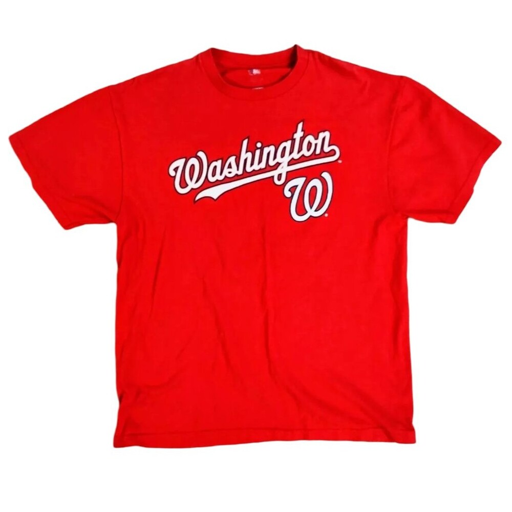 Stephen Strasburg Red Large T-Shirt - Washington Nationals - Majestic - #37